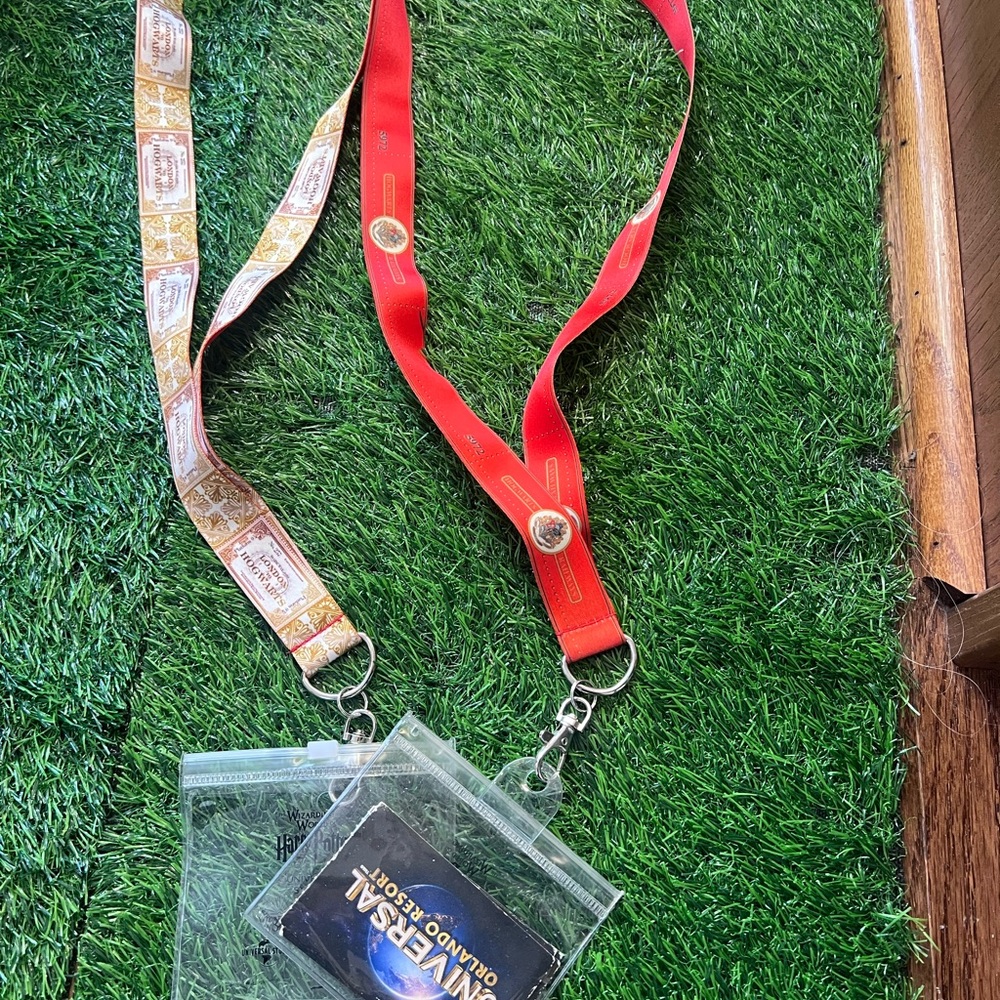 Universal Red and Gold Lanyard with Clear ID Holder